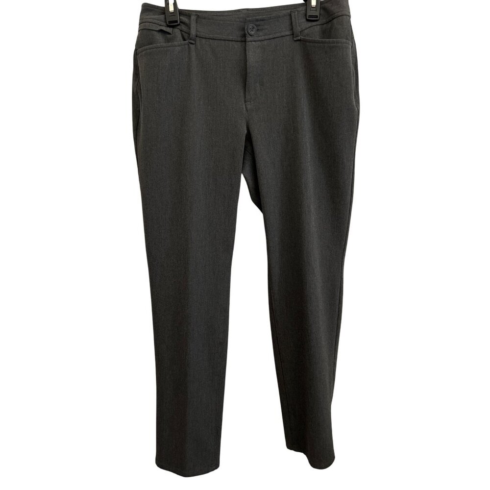 Eddie Bauer Womens Gray Straight-Leg Pants Size 10 Polyester & Viscose Blend